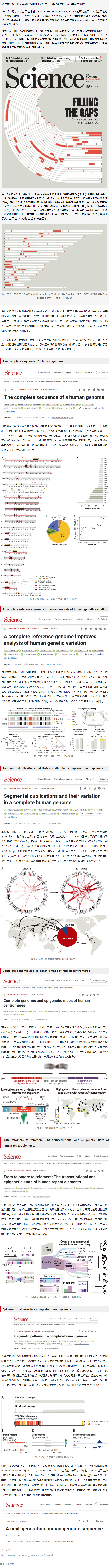 Science 特刊 6 篇長文系統(tǒng)梳理 T2T 參考基因組研究成果