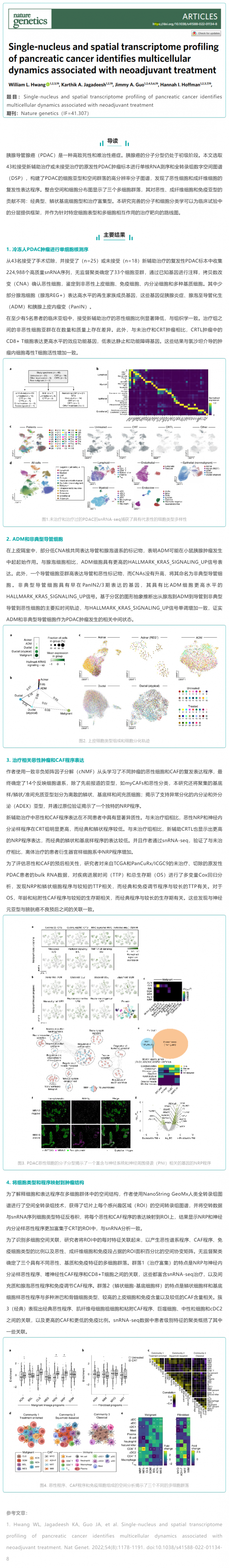 文獻解讀_胰腺癌的單核和空間轉錄組分析識別與新輔助治療相關的多細胞動力學